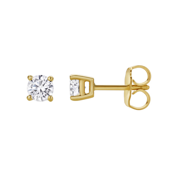 Valeria 14K Gold Lab Grown Round Solitaire Diamond Earrings - 0.41 Ct