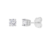 Valeria 14K White Gold Lab Grown Round Solitaire Diamond Earrings - 0.5 Ct