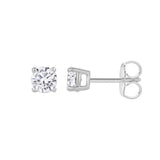 Valeria 14K White Gold Lab Grown Round Solitaire Diamond Earrings - 0.5 Ct