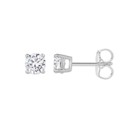 Valeria 14K Gold Lab Grown Round Solitaire Diamond Earrings - 0.5 Ct