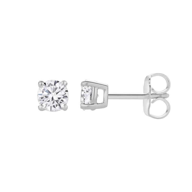 Valeria 14K Gold Lab Grown Round Solitaire Diamond Earrings - 0.5 Ct