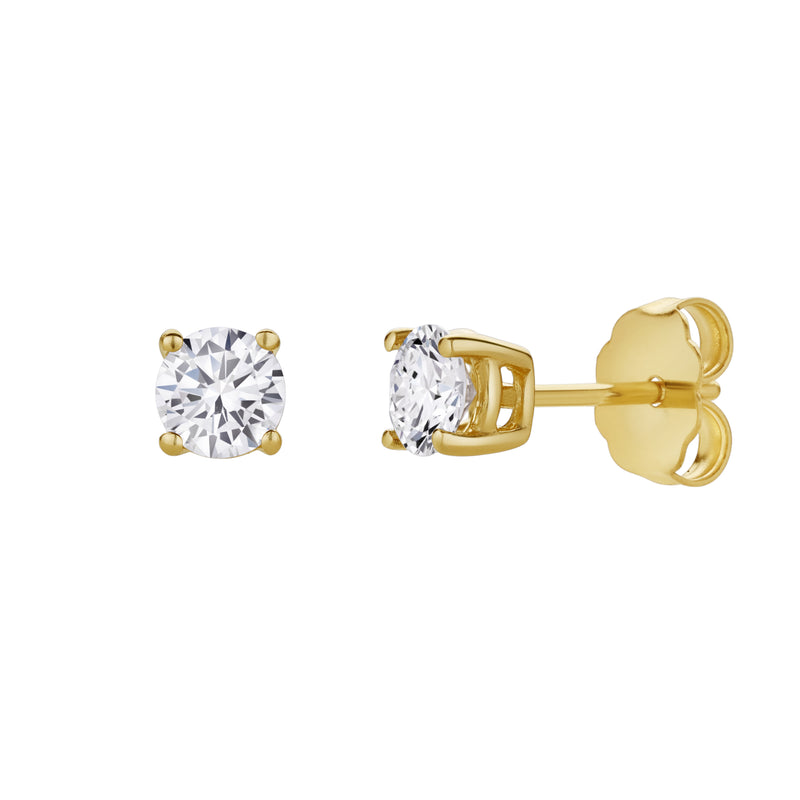 Valeria 14K Gold Lab Grown Round Solitaire Diamond Earrings - 0.5 Ct