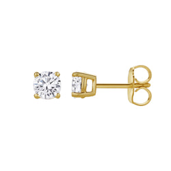 Valeria 14K Gold Lab Grown Round Solitaire Diamond Earrings - 0.5 Ct