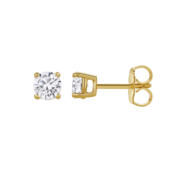 Valeria 14K Gold Lab Grown Round Solitaire Diamond Earrings - 0.5 Ct