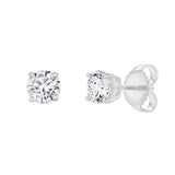 Valeria 14K White Gold Lab Grown Round Solitaire Diamond Earrings - 0.75 Ct