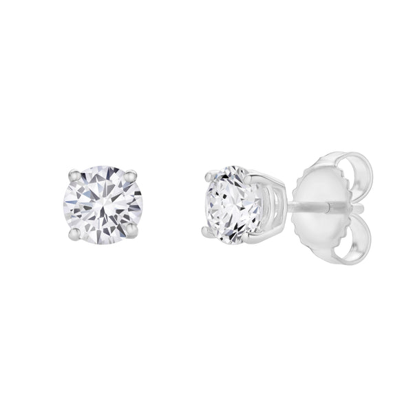 Valeria 14K Gold Lab Grown Round Solitaire Diamond Earrings - 0.75 Ct