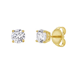 Valeria 14K Gold Lab Grown Round Solitaire Diamond Earrings - 0.75 Ct