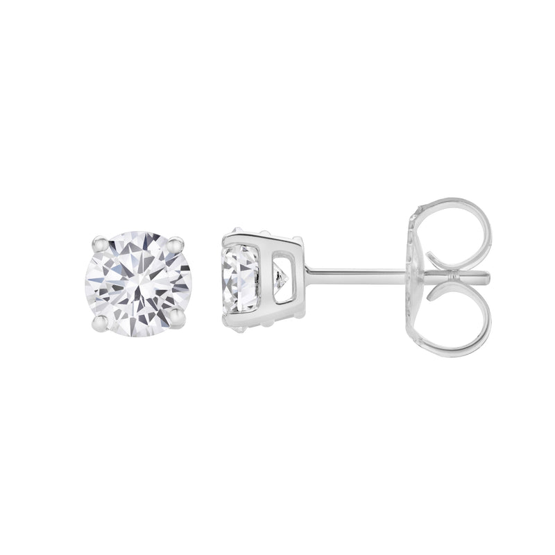 Valeria 14K Gold Lab Grown Round Solitaire Diamond Earrings - 1.09 Ct