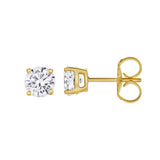 Valeria 14K Yellow Gold Lab Grown Round Solitaire Diamond Earrings - 1 Ct