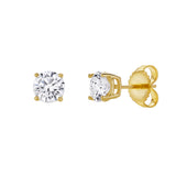 Valeria 14K Yellow Gold Lab Grown Round Solitaire Diamond Earrings - 1.5 Ct