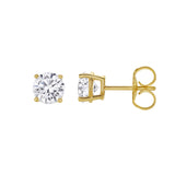 Valeria 14K Yellow Gold Lab Grown Round Solitaire Diamond Earrings - 1.5 Ct