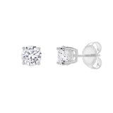Valeria 14K White Gold Lab Grown Round Solitaire Diamond Earrings - 2 Ct