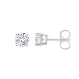 Valeria 14K White Gold Lab Grown Round Solitaire Diamond Earrings - 2 Ct