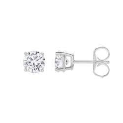 Valeria 14K White Gold Lab Grown Round Solitaire Diamond Earrings - 2 Ct