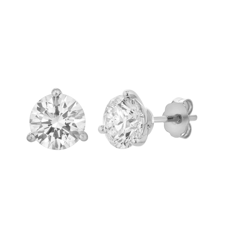 Ellipse 14K White Gold Lab Grown Round Solitaire Diamond Earrings - 2 Cts