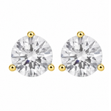 Ellipse 2 Ct TW Lab Grown Round Diamond Studs Martini 14K Yellow Gold Earrings