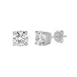 Akna 14K White Gold Lab Grown Round Solitaire Diamond Earrings - 1.5 Cts