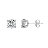 Akna 14K White Gold Lab Grown Round Solitaire Diamond Earrings - 1.5 Cts