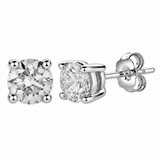 Akna 14K White Gold Lab Grown Round Solitaire Diamond Earrings - 1.5 Cts