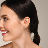 Uyarak 14K Yellow Gold Lab Grown Round Solitaire Diamond Earrings - 1 Cts