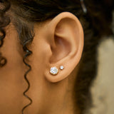 Uyarak 14K Yellow Gold Lab Grown Round Solitaire Diamond Earrings - 1.5 Cts