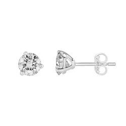 Isuma 14K White Gold Lab Grown Round Solitaire Diamond Earrings - 1 Cts