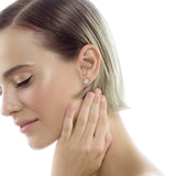 Isuma 1 Ct TW Lab Grown Round Diamond Studs Martini 14K White Gold Earrings