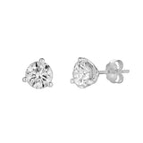 Nasak 14K White Gold Lab Grown Round Solitaire Martini Diamond Earrings - 1.62 Cts