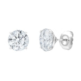 Leanne 14K White Gold Round Lab Grown Diamond Stud Earrings – 10 cts