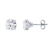 Nisara 3.5 Ct TW Lab Grown Round Diamond Studs Prong 14K White Gold Earrings