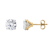 Nisara 3.5 Ct TW Lab Grown Round Diamond Studs Prong 14K Yellow Gold Earrings