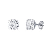 Nisara 4 Ct TW Lab Grown Round Diamond Studs Prong 14K White Gold Earrings