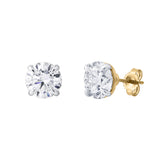 Nisara 4 Ct TW Lab Grown Round Diamond Studs Prong 14K Yellow Gold Earrings