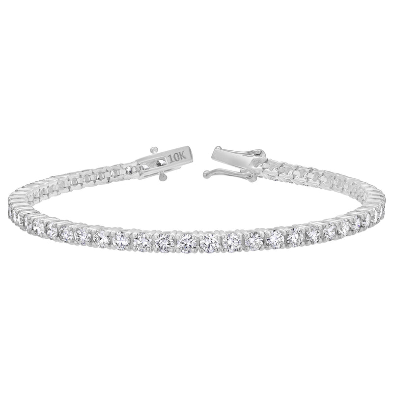 15Luv 10K White Gold Lab Grown Diamond Tennis Bracelets - 6 Carats