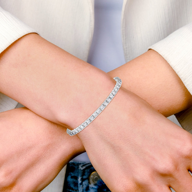 15Luv 10K White Gold Lab Grown Diamond Tennis Bracelets - 11.16 Carats