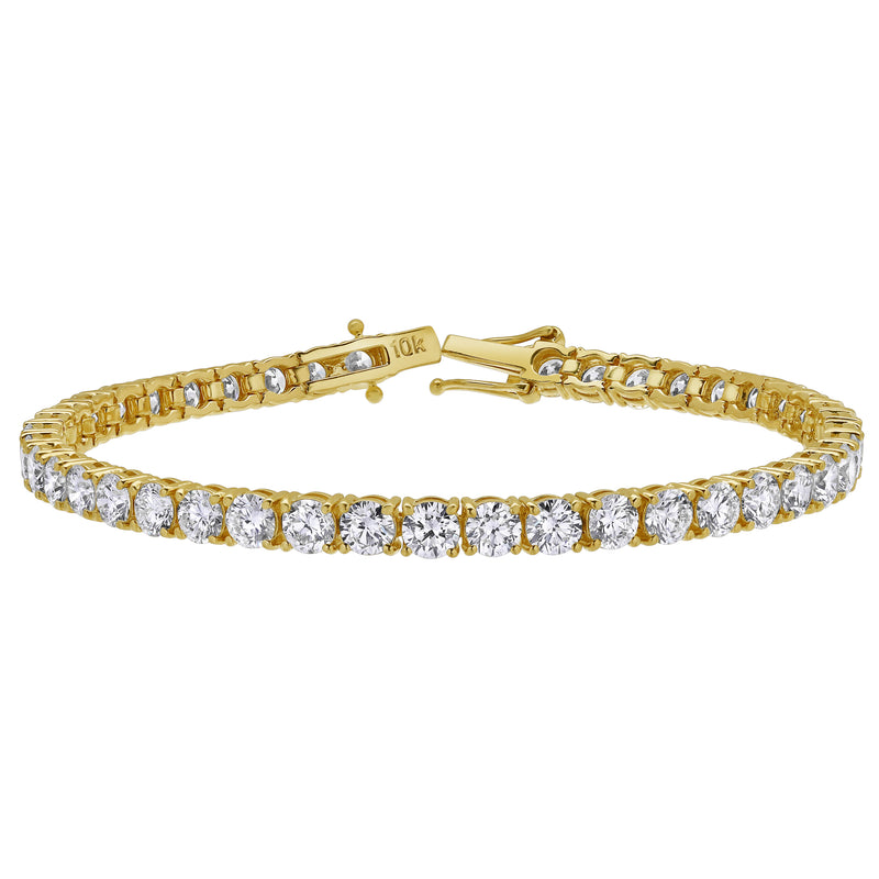 15Luv 10K Yellow Gold Lab Grown Diamond Tennis Bracelets - 14.3 Carats