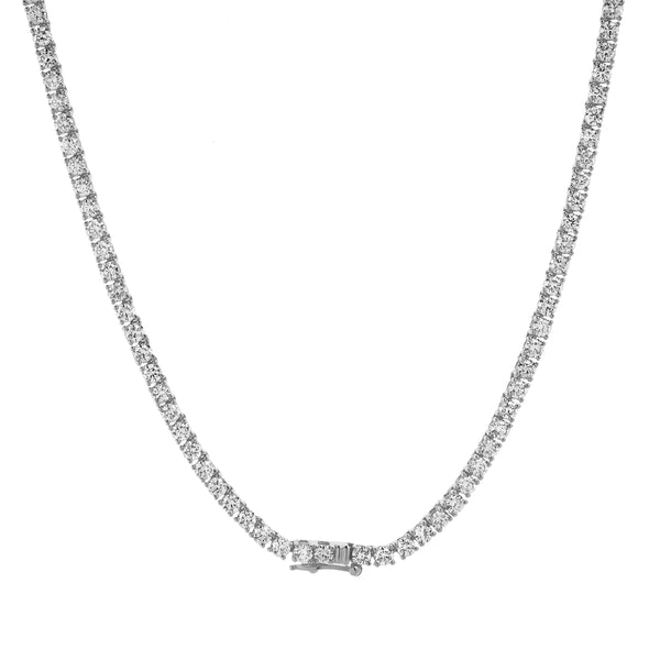 Zeno 10K White Gold Lab Grown Diamond Tennis Chain - 2.6mm