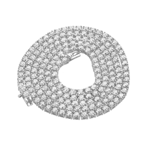 Zeno 10K White Gold Lab Grown Diamond Tennis Chain - 2.6mm