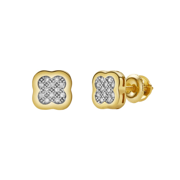 Clovetail XL 10K Yellow Gold Cluster Diamond Unisex Earrings - 0.1 Cts