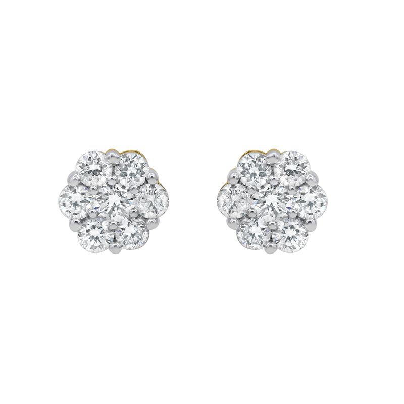 Iconic Cluster Stud 14K Yellow Gold Diamond Earrings 0.73 ct. tw.