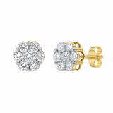 Iconic Cluster Stud 14K Yellow Gold Diamond Earrings 0.73 ct. tw.