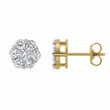 Iconic Cluster Stud 14K Yellow Gold Diamond Earrings 0.73 ct. tw.
