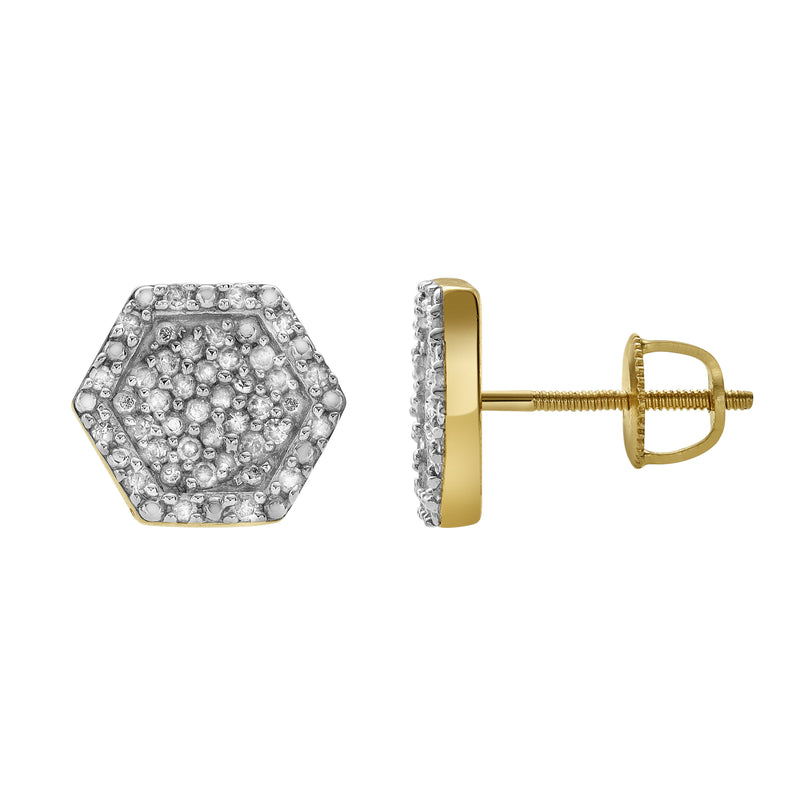 Slates Diamond 0.35 ct. tw.10K Yellow Gold Earrings