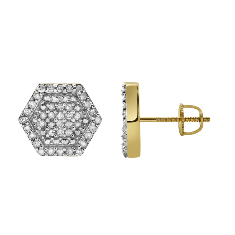 Slates Prime Diamond 0.49 ct. tw.10K Yellow Gold Earrings