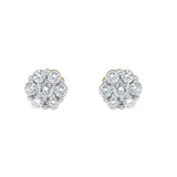 Sophisticated Cluster Stud 14K Yellow Gold Diamond Earrings 0.39 ct. tw.
