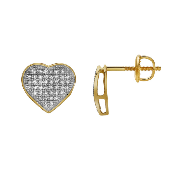 Swoon 10K Yellow Gold Cluster Diamond Unisex Earrings - 0.23 Cts