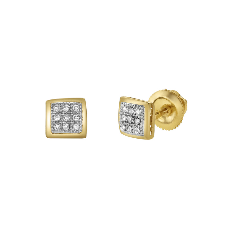 Beamz Diamond 0.05 ct. tw.10K Yellow Gold Earrings