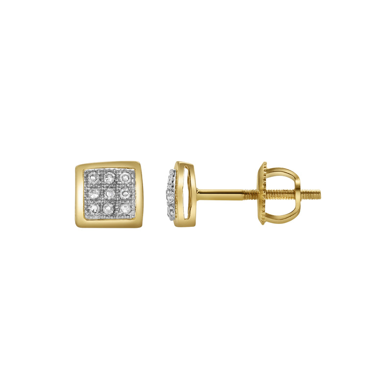 Beamz Diamond 0.05 ct. tw.10K Yellow Gold Earrings