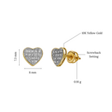Beat 10K Yellow Gold Cluster Diamond Unisex Earrings - 0.09 Cts