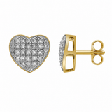 Eden 10K Yellow Gold Cluster Diamond Unisex Earrings - 0.24 Cts